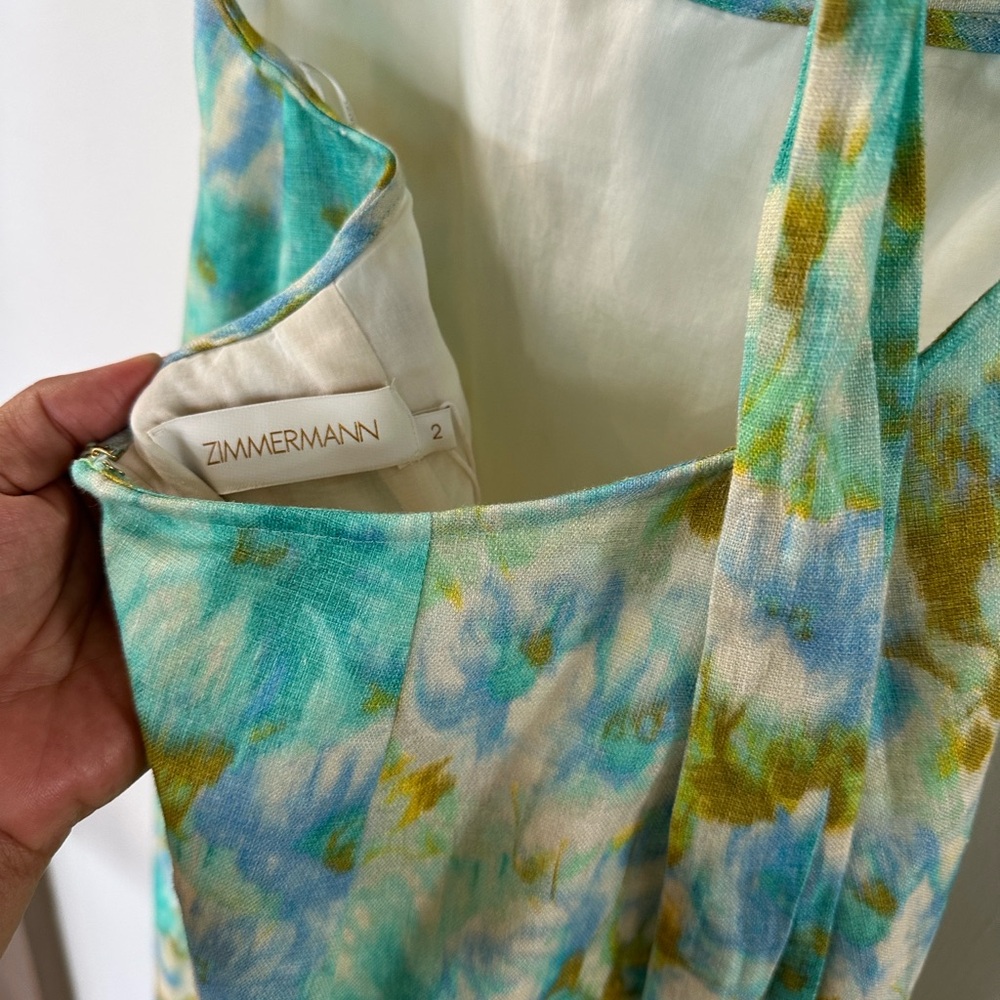 NWT Zimmermann High Tide Frill Midi Dress (US8) - Picture 6 of 9